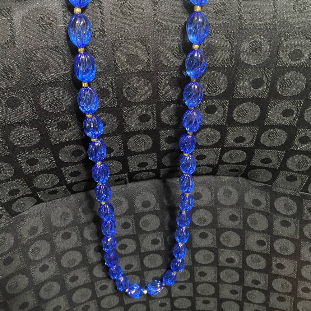 Blue beaded necklace